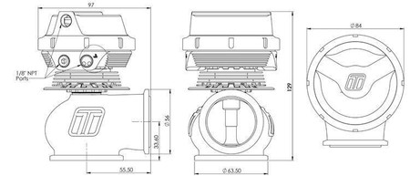 Wastegate Turbosmart Hypergate 45mm 1 Bar Motorsport Gen V Czarny