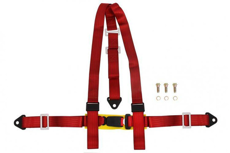 Racing harness 3-point 2" red – E4 homologation
