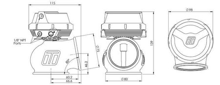 Wastegate Turbosmart Powergate 60mm 0.5 Bar Gen V