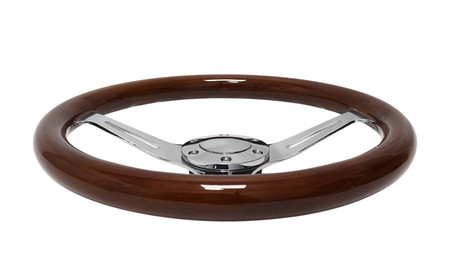 Steering wheel 350 mm – wood, Silver