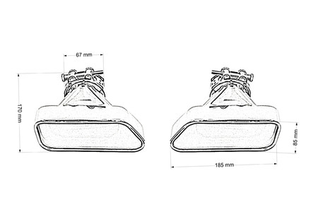 Końcówka tłumika 185×85 mm, wejście 67 mm – BMW F10