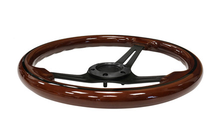 Kierownica 350 mm – drewno, czarna