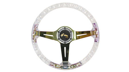 SLIDE steering wheel 350 mm acrylic transparent NeoChrome - 70 mm offset 
