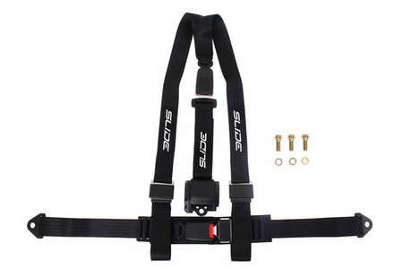 Pasy sportowe SLIDE 3-punktowe 2" czarne