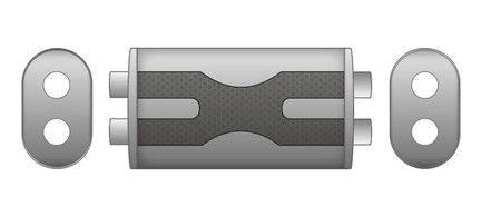 Uniwersalny Tłumik Sportowy EX006 Eliptyczny X-PIPE – Stal Kwasoodporna T304