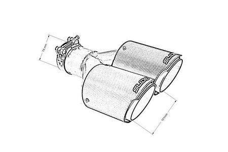 Double exhaust tip 101 mm inlet 76 mm SLIDE 