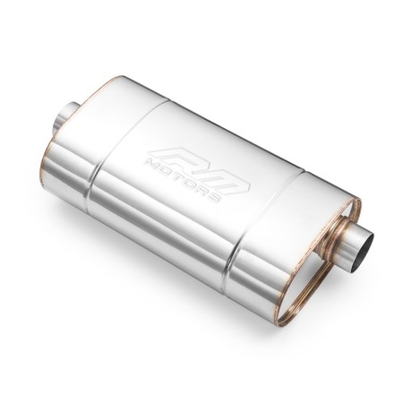 Sport Performance Exhaust Muffler E002 Elliptical – Embossed, Universal, Stainless Steel T304