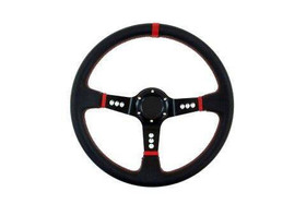 PRO sport steering wheel 350 mm black leather – 80 mm offset