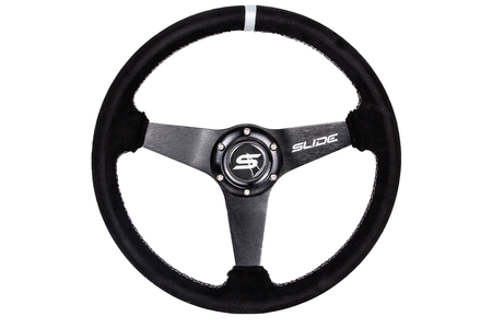 SLIDE steering wheel 350 mm suede silver - 20 mm offset 