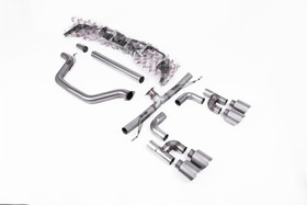 Cat-back Volkswagen Golf MK8 GTi ( Golf R Style Quad Outlet Systems - 245ps Non-GPF / North American Models Only ) 2021 - 2025 ( Loudest ) Milltek Sport