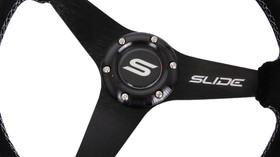SLIDE steering wheel 350 mm suede silver - 20 mm offset 