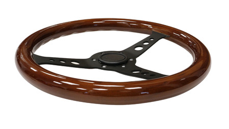 Steering wheel 350 mm – wood, Black