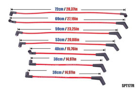Przewody zapłonowe Ford Capri Cortina Granda Transit V6 68-96 Czerwone