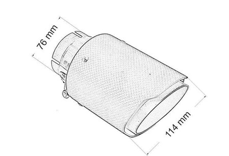 Końcówka tłumika 114 mm, wejście 76 mm – Carbon