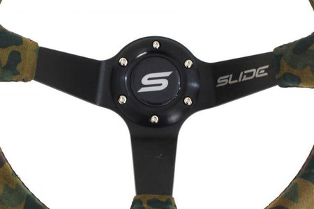 SLIDE steering wheel 350 mm suede camo - 80 mm offset