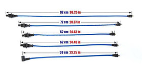 Przewody zapłonowe Citroen BX Peugeot 205 309 405 1.6 1.9L 83-94 Niebieskie