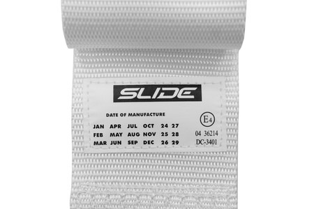 Racing seat belts SLIDE V2 white 4p 3" E4