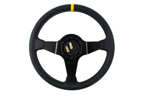 SLIDE steering wheel 350 mm carbon Yellow Strip - 90 mm offset