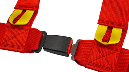 Racing seat belts SLIDE V2 red 4p 3" E4