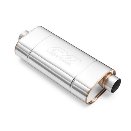 Sport Performance Exhaust Muffler EM002 Elliptical – Embossed, Universal, Stainless Steel T304