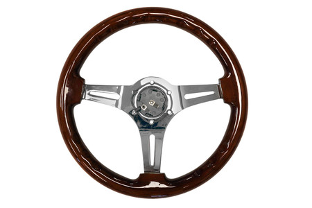 Steering wheel 350 mm – wood, Silver