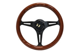 Steering wheel 350 mm – wood, Black