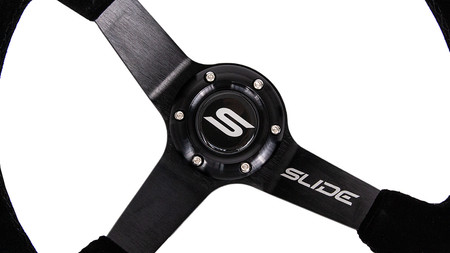 SLIDE steering wheel 350 mm suede black - 90 mm offset 