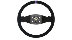 SLIDE steering wheel 350 mm suede black Purple Strip - 90 mm offset 