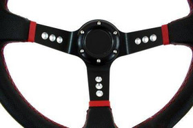 PRO sport steering wheel 350 mm black leather – 80 mm offset