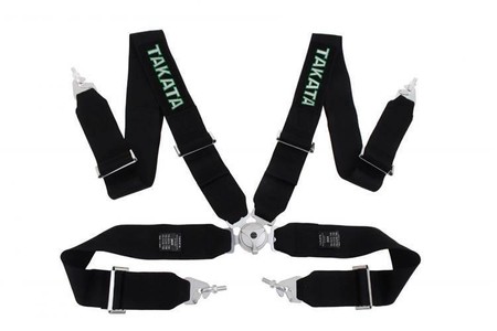 Racing seat belts 4p 3" Black - Takata Replica