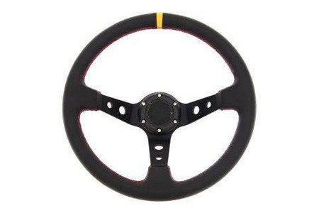 PRO sport steering wheel 350 mm yellow carbon – 80 mm offset