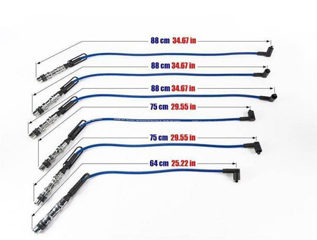 Przewody zapłonowe Volkswagen Bora Golf SHARAN 2.8 V6 99-10 Niebieskie