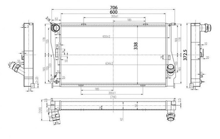 Sportowa chłodnica wody BMW 1 Series E81 E82 E87 E88 116 120 130 135-3 Series E90 E91 E92
