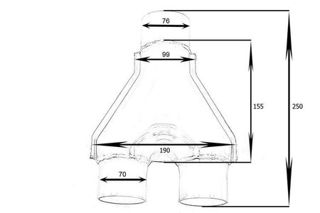 Y-Pipe exhaust connector 2.75-3"