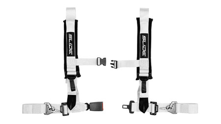 Racing seat belts SLIDE V2 white 4p 2" E4