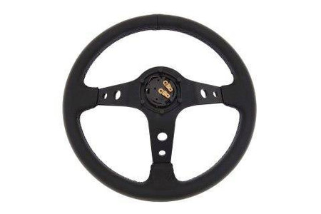 PRO sport steering wheel 350 mm black leather – 80 mm offset