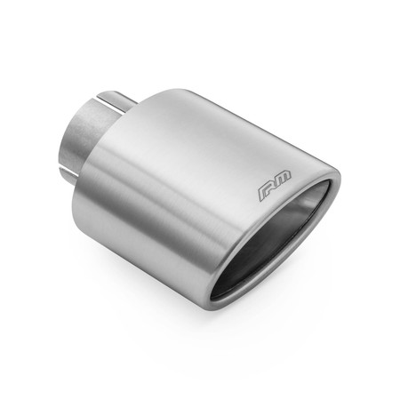 Oval rounded slant exhaust tip stainless steel satin KOZS77/100/63DK