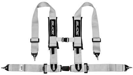 Racing seat belts SLIDE V2 silver 4p 3" E4