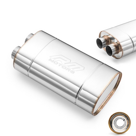 Sports Free-Flow Muffler E010 Elliptical – Without Embossing, Universal, Stainless Steel T304