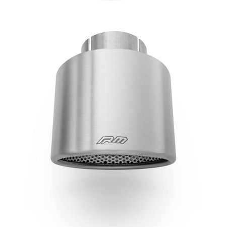 Oval rounded slant exhaust tip stainless steel satin KOZS77/100/63DP