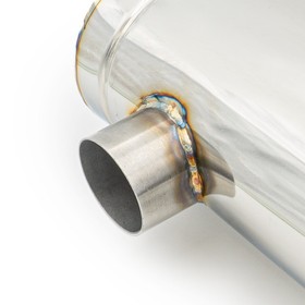 Sports Straight-Through Muffler E008 63/350 Elliptical – Embossed, Universal, Stainless Steel T304