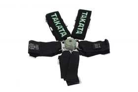 Pasy sportowe 6-punktowe 3" czarne – Takata Replica