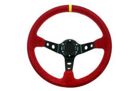 PRO sport steering wheel 350 mm red suede – 80 mm offset