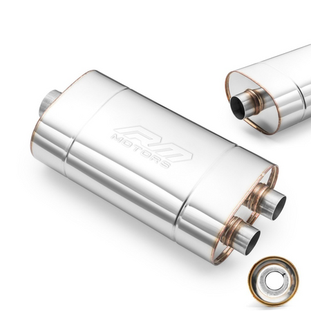 Sports Free-Flow Muffler E004 Elliptical – Without Embossing, Universal, Stainless Steel T304