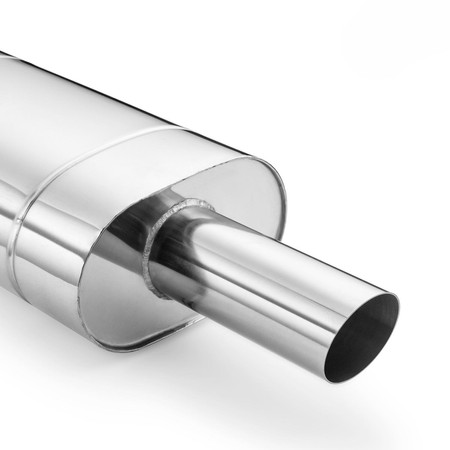 Universal elliptical muffler E207 76C 63 with embossing