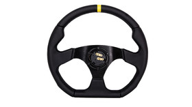 SLIDE steering wheel 350 mm leather yellow - 25 mm offset 