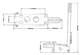 Hydrauliczny hamulec ręczny B08 Górny Długi