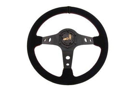 Kierownica sportowa PRO 350 mm czarna zamszowa – offset 80 mm
