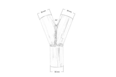 Exhaust Y-Pipe 45° 60/60mm 304SS