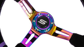 SLIDE steering wheel 350 mm NeoChrome suede - 80 mm offset 